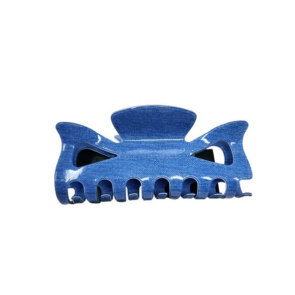 A New Day NWT Extra Large Claw Clip Hair Accessory Blue Denim Look Print - Picture 1 of 4